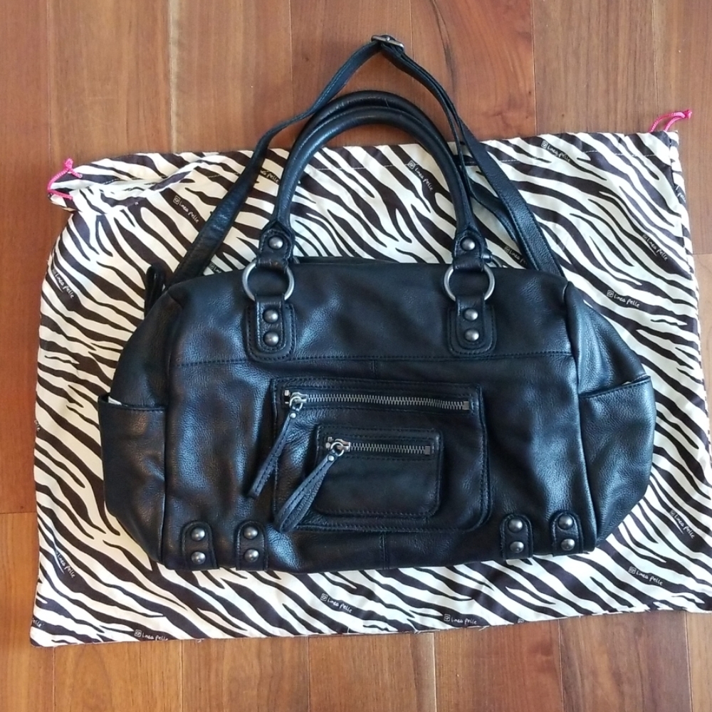 Linea Pelle Dylan Weekender Black Leather Bag